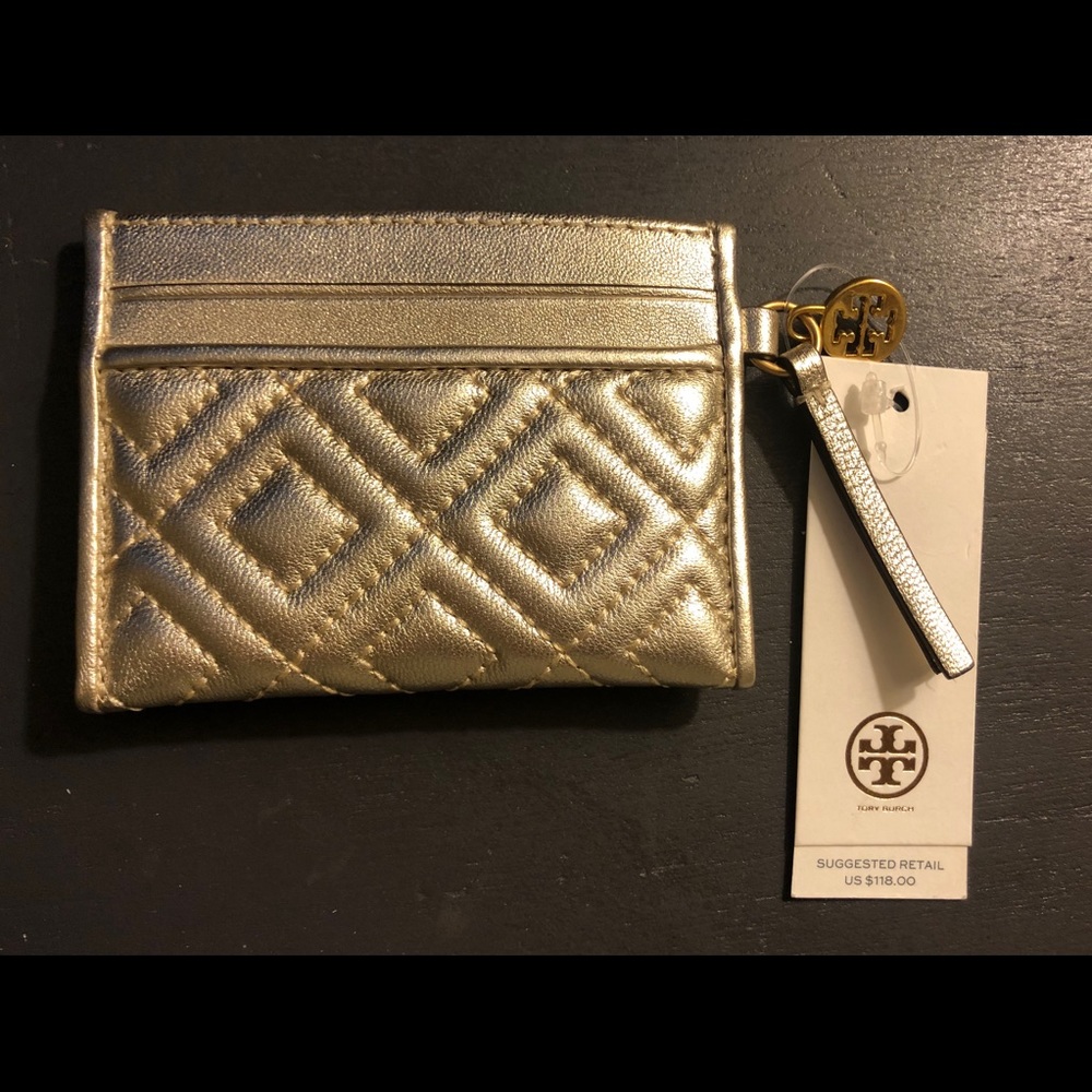 Tory Burch Card Case in Gold.